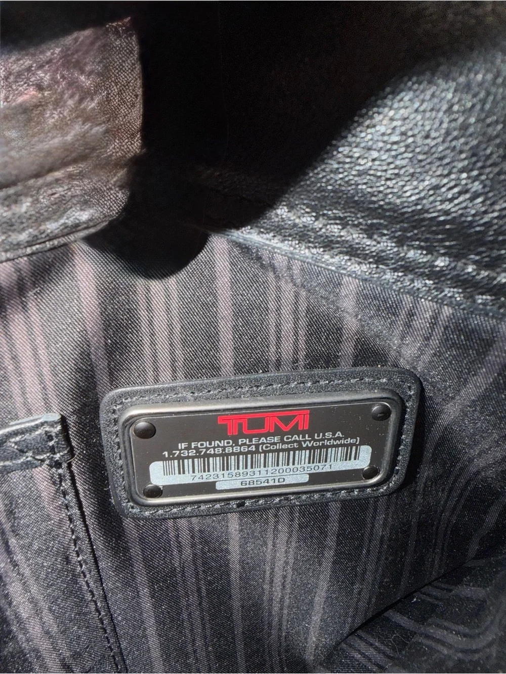 Tumi Black Leather Briefcase Messenger bag